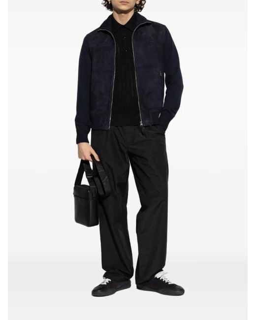 Tom Ford Blue Zip-Front Padded Bomber Jacket for men