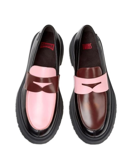 Camper Black Walden Twins Leather Two-Tone Loafers
