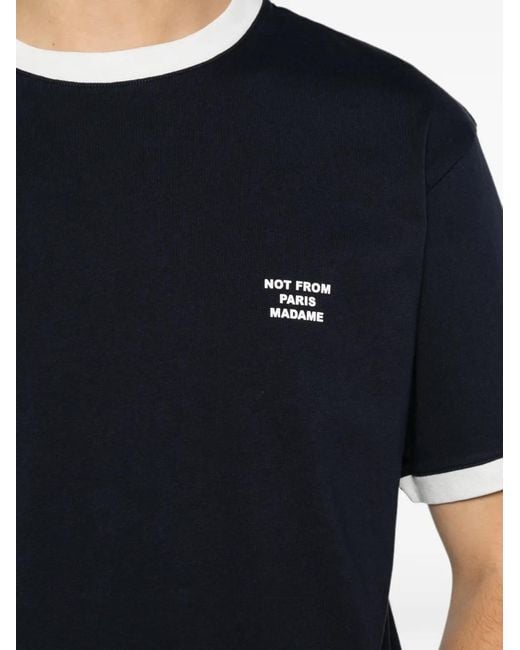 Drole de Monsieur Blue T-Shirt À Logo Imprimé for men
