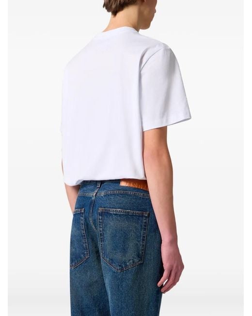 MSGM White Logo-Patch T-Shirt for men