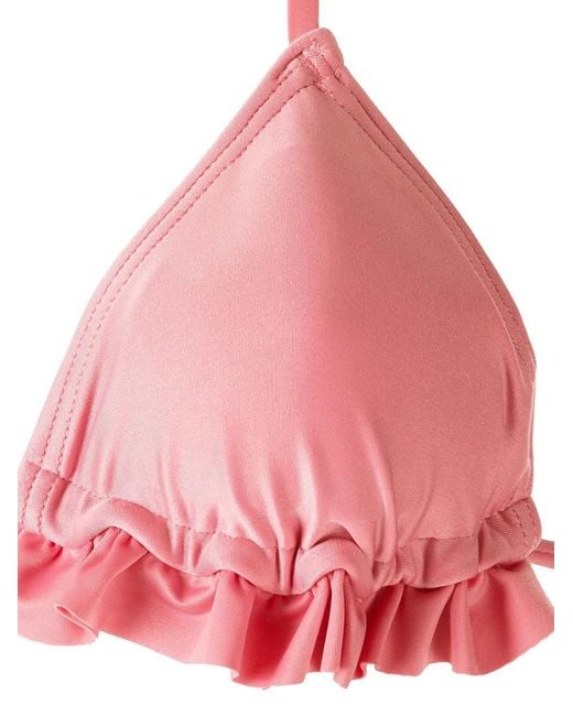 Amir Slama Pink Ruffled-Trim Bikini