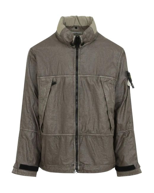 Stone Island Brown Short Parka for men