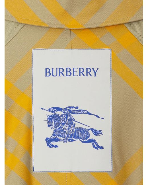 Burberry Yellow Ekd Checked Trench Coat