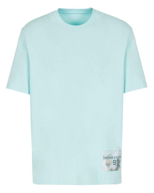 T-shirt con applicazione di Armani Exchange in Blue da Uomo