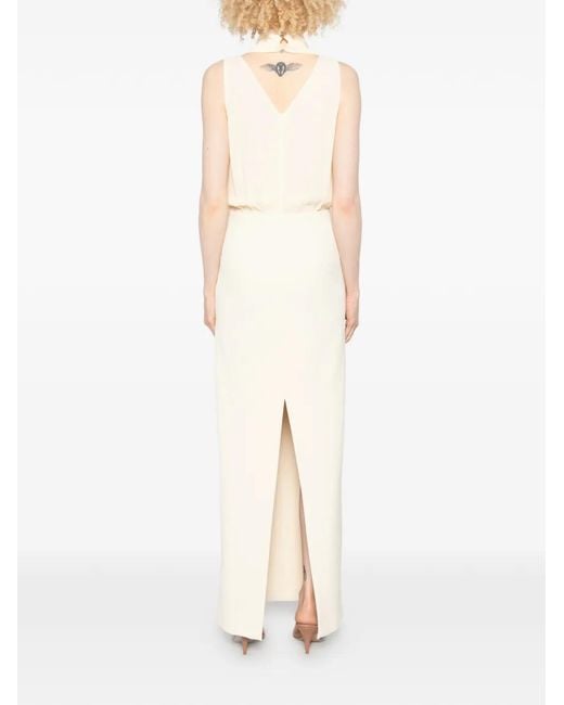 Patrizia Pepe White Draped Long Dress