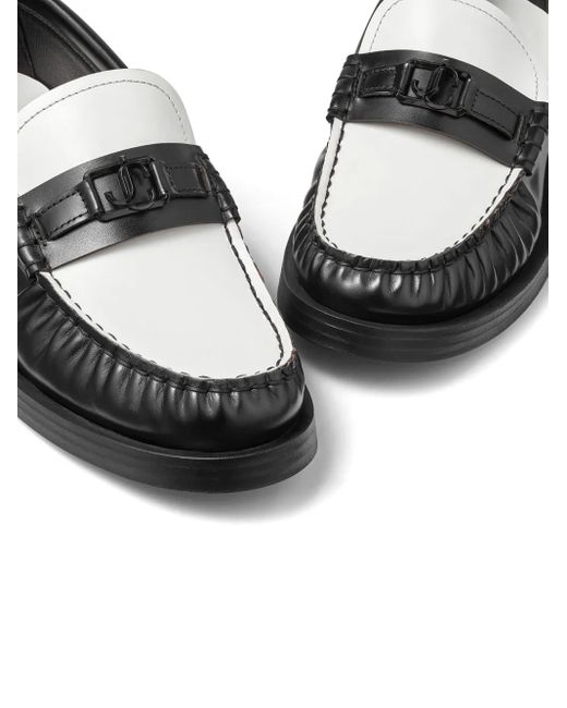 Jimmy Choo Addie Leren Loafers in het Black