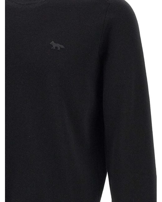 Maison Kitsuné Blue Embroidered-Fox Sweater for men