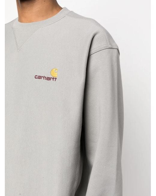 Carhartt Gray American Script Cotton Blend Sweatshirt for men