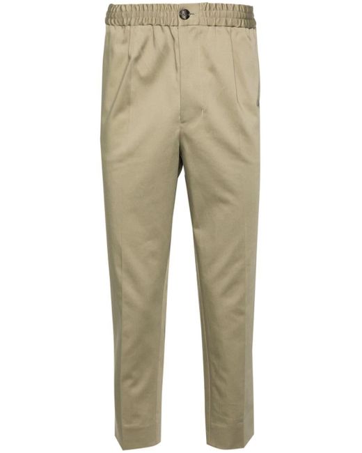Mens cropped shop trousers elasticated waist