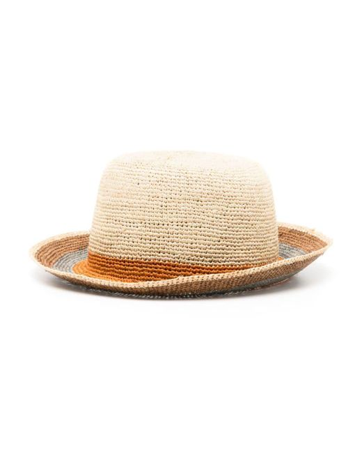 Paul Smith Natural Striped Wide-brim Straw Hat for men
