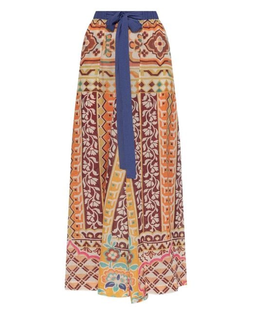 Etro White Patterned Tie-Waist Trousers