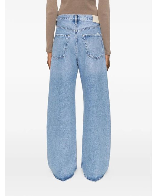 Citizens of Humanity Blue Ayla Faded-Effect Wide-Leg Jeans