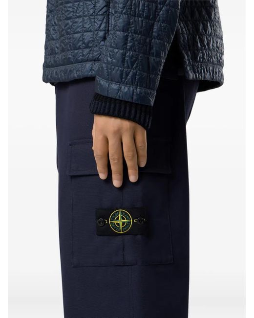 Stone Island Blue Compass-Badge Trousers for men