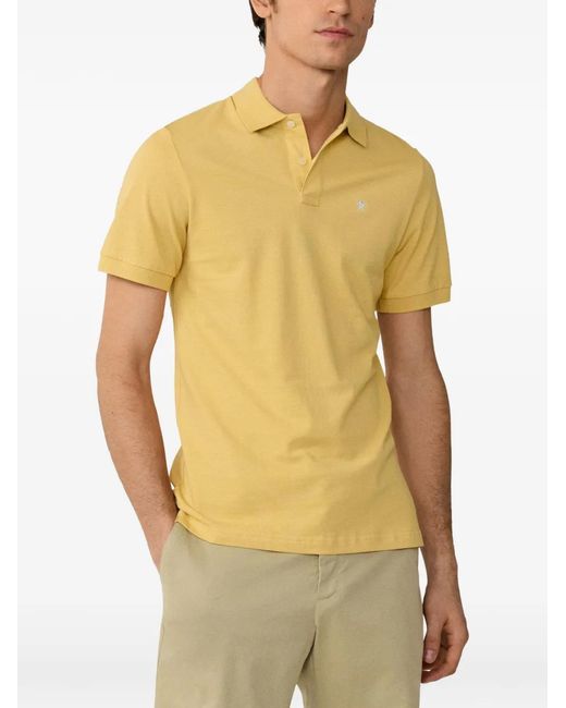 Hackett Yellow Logo-Embroidered Piqué Polo Shirt for men