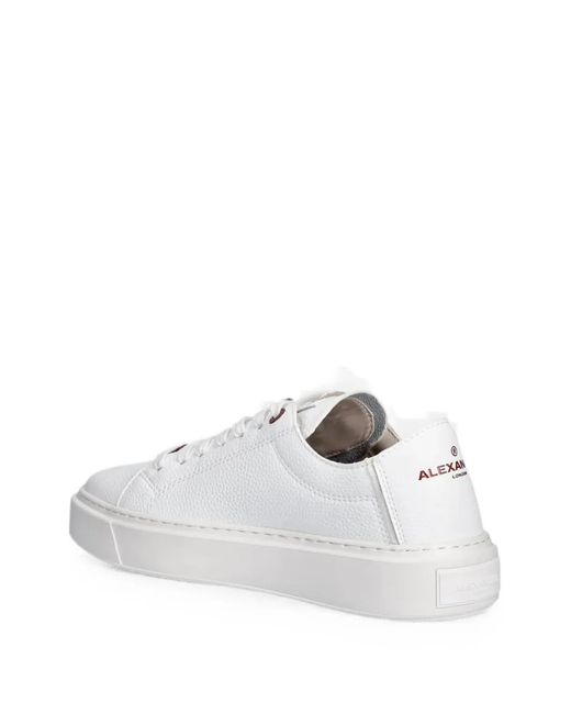 Alexander Smith White London Pebbled-Leather Sneakers for men