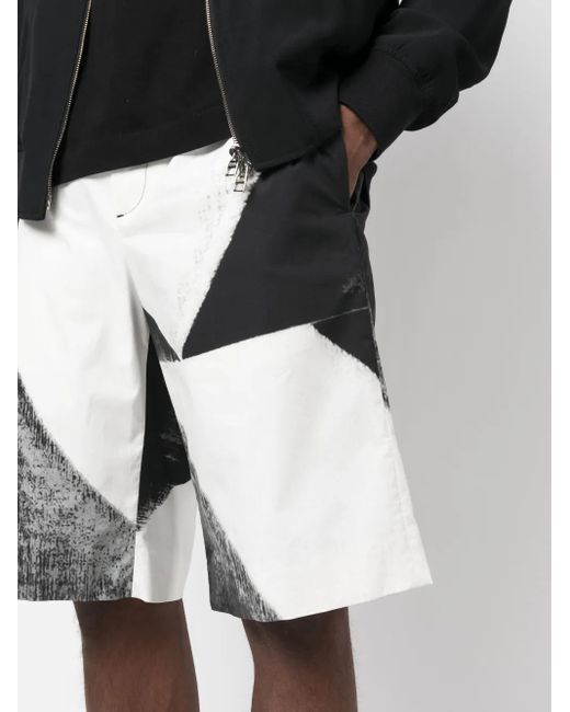 McQueen Black Drawstring Cotton Shorts for men