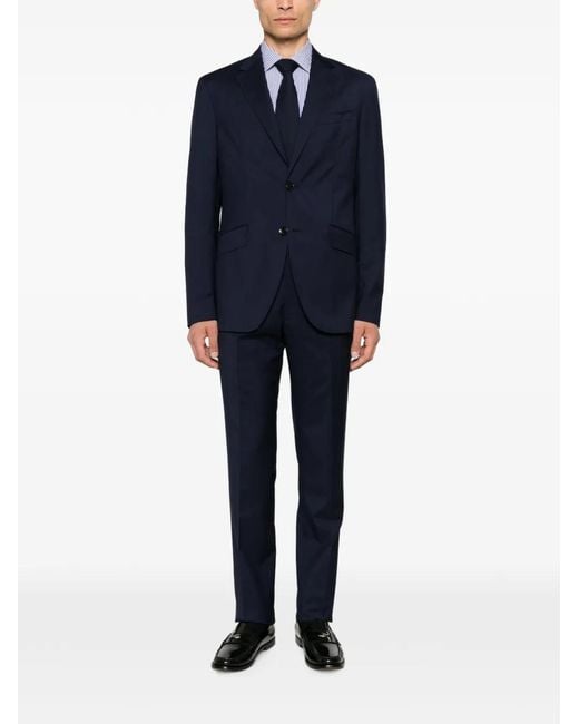 Etro Blue Single-Breasted Wool Suit for men