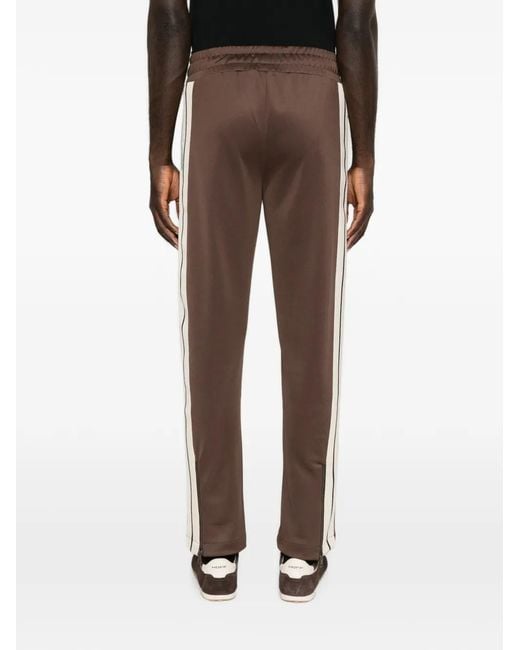 Palm Angels Brown Logo-Print Side-Stripe Track Pants for men