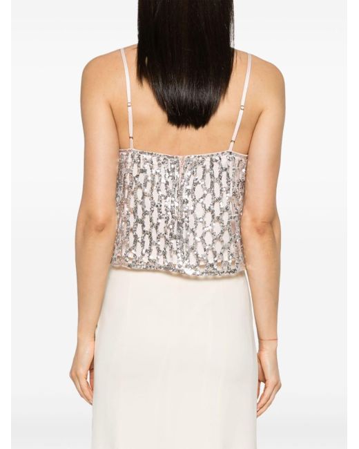 Forte Forte White Sequin-embellished Sleeveless Top