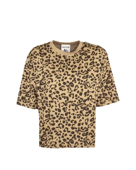 Semicouture Natural Animal-Print T-Shirt