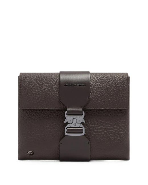 Piquadro Black Buckle-Fastening Clutch Bag for men