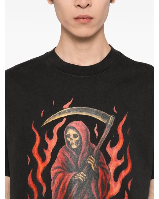 Melt Black Printed T-Shirt for men
