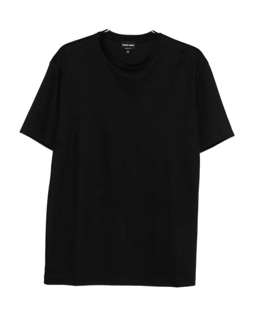 Giorgio Armani Black Crew-Neck Short-Sleeve T-Shirt for men