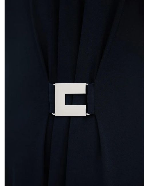 Joseph Ribkoff Blue Buckle-Detail Sleeveless Midi Dress