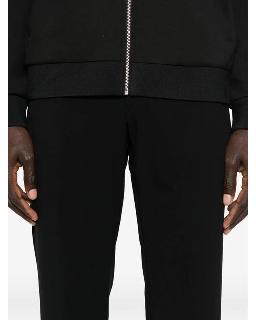 Karl Lagerfeld Black Drawstrings Straight-Leg Trousers for men