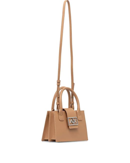 ARMANI EXCHANGE Metallic Logo-Plaque Top-Handle Tote Bag