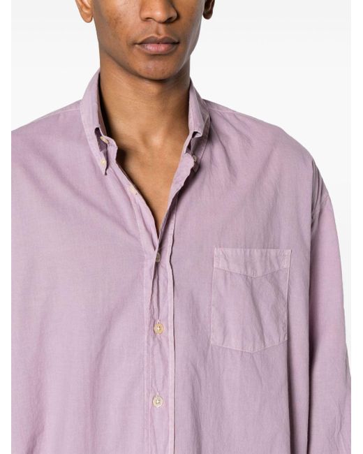 Our Legacy Pink Borrowed Bd Cotton Shirt - Men's - Cotton/mother Of Pearl for men