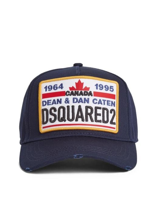 DSquared² Blue Dsquared Hat Wit Logo for men
