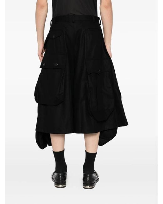 Comme des Garçons Shorts Met Asymmetrische Zoom in het Black voor heren