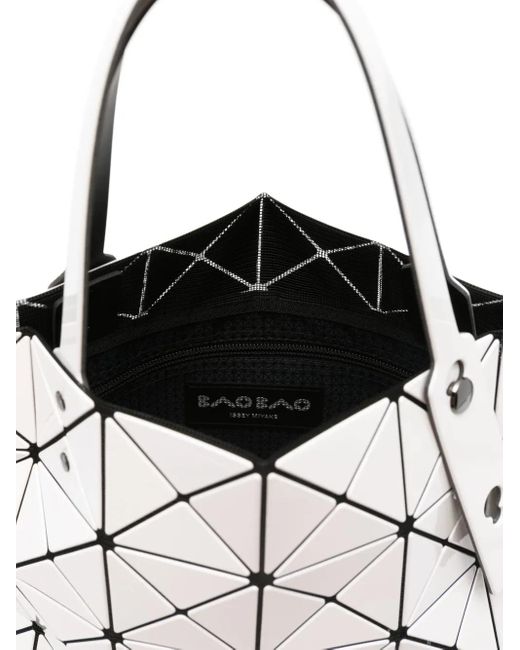 Issey Miyake White Handtasche Mit Geometrischem Muster