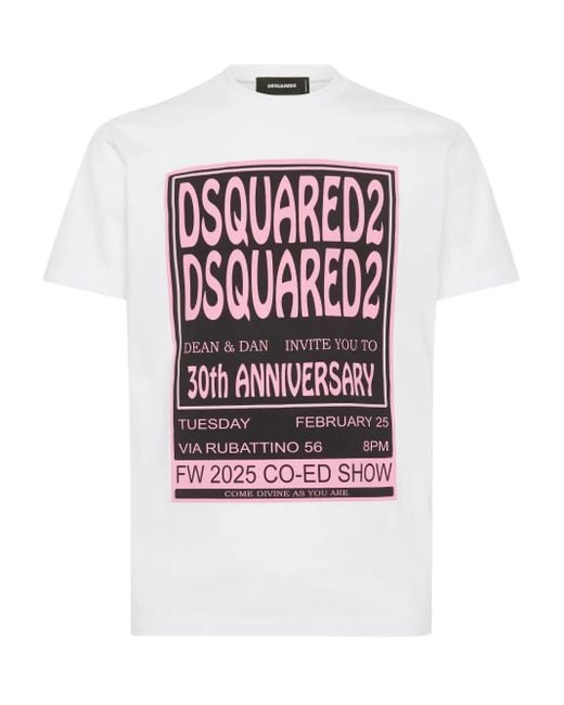 メンズ DSquared² グラフィック Tシャツ White