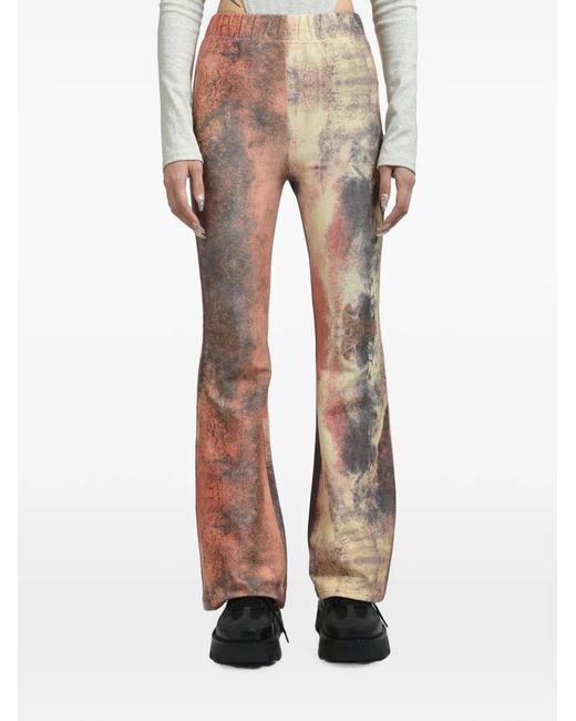 VIVAMUS Natural Earth Tie-Dye Flared Trousers