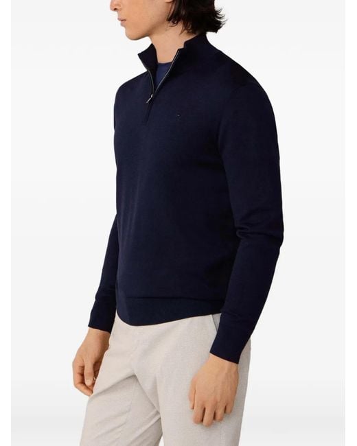 Hackett Blue Quarter-Zip Sweater for men