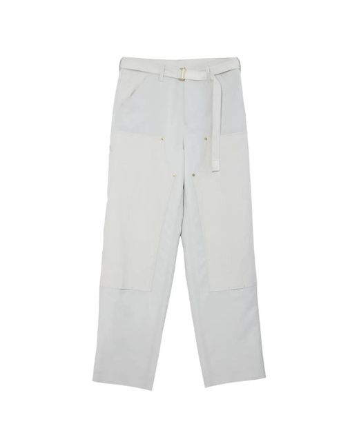 Sacai White X Carhartt Wip Duck Trousers for men