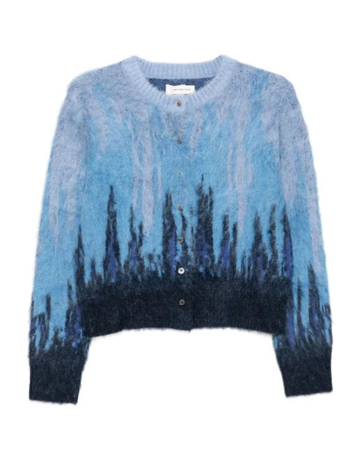 Feng Chen Wang Blue Cardigan mit Farbverlauf