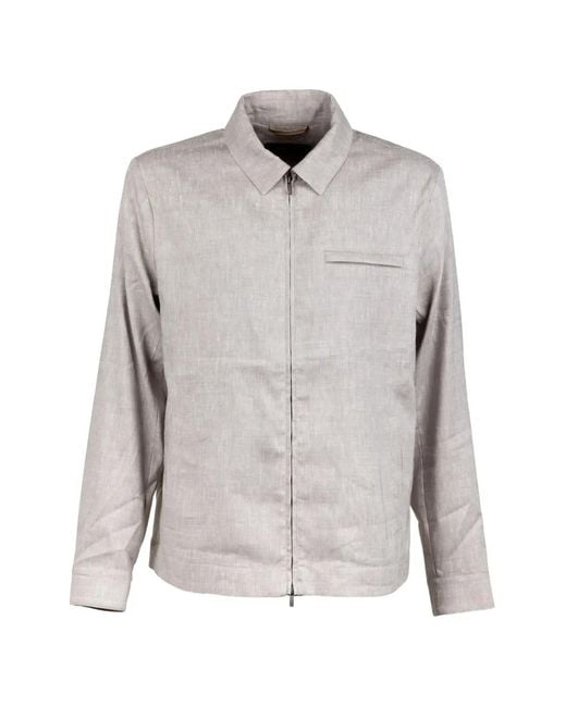 Peserico Gray Zip Jacket for men