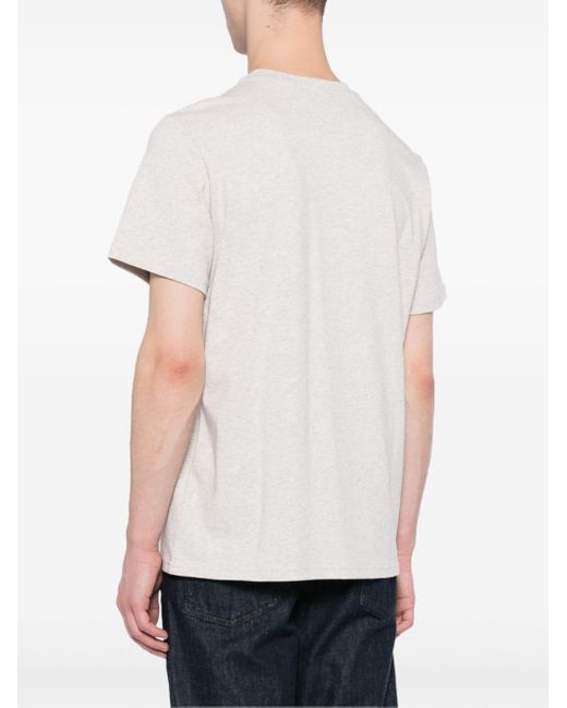 A.P.C. White Raymond Logo-embroidered Cotton T-shirt for men