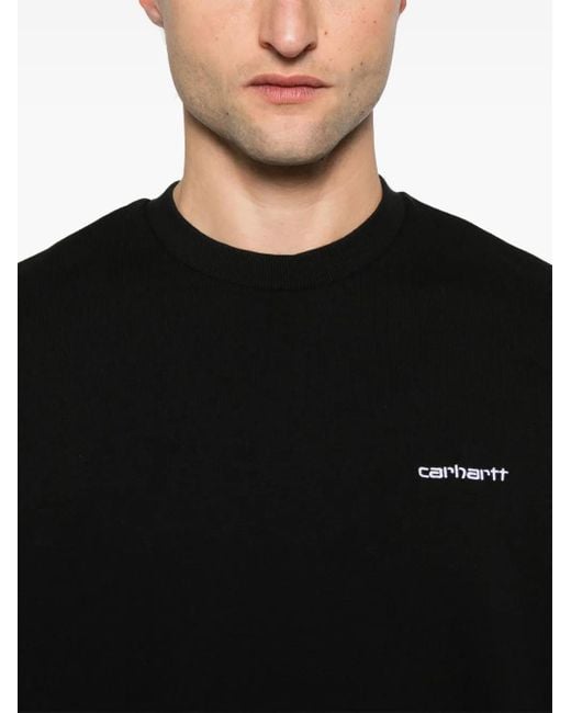 Carhartt Black Crewneck Sweatshirt With Embroidered Logo for men