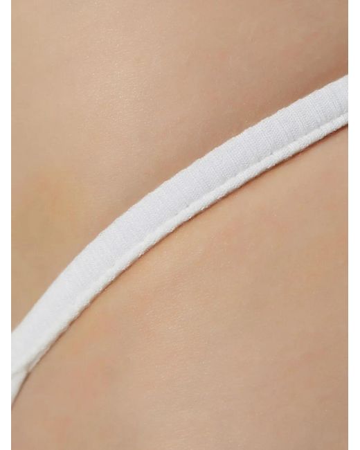 DSquared² White Ribbed Thong