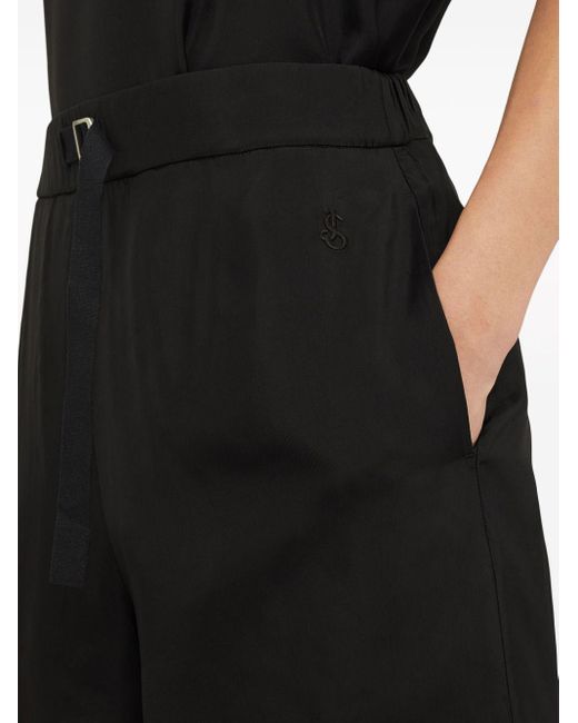 Jil Sander Black Buckle-fastening Thigh-length Shorts for men