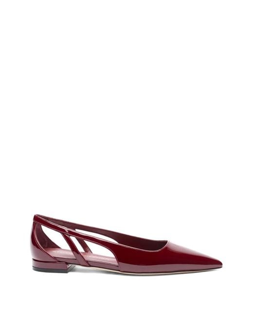Stuart Weitzman Red Cut-Out Ballet Flats