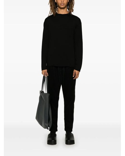 Transit Black Virgin Wool Crew-Neck Sweater for men