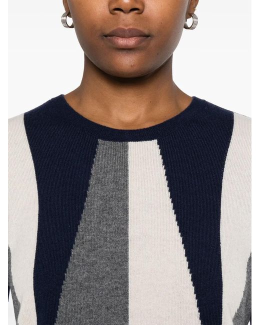 Emporio Armani Blue Geometric-Pattern Sweater