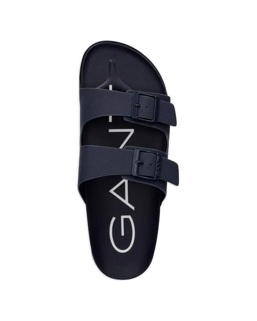 Gant Blue Buckle-Fastening Slides for men