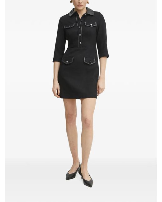 Morgan Black Half-Button Mini Dress
