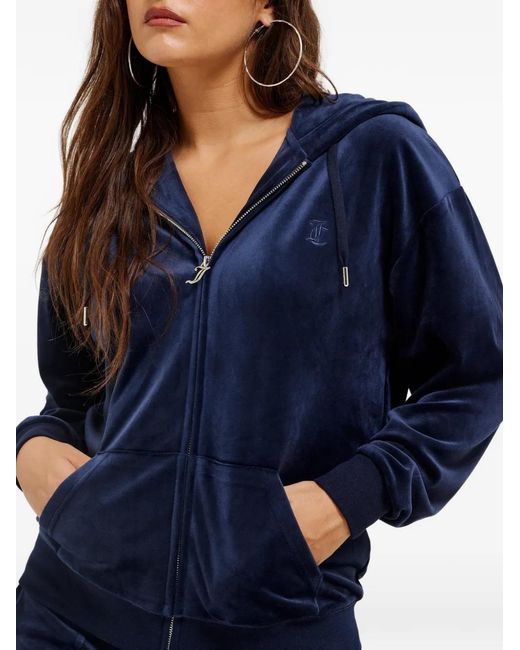 Juicy Couture Blue Oversized Velour Hoodie